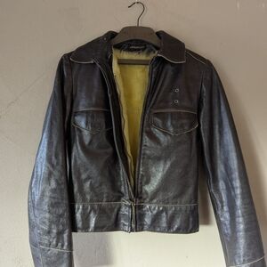 Womens's Black Leather Jacket